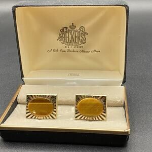 Vintage Swank Tiger’s Eye Cufflinks Set in Box Mens Jewelry